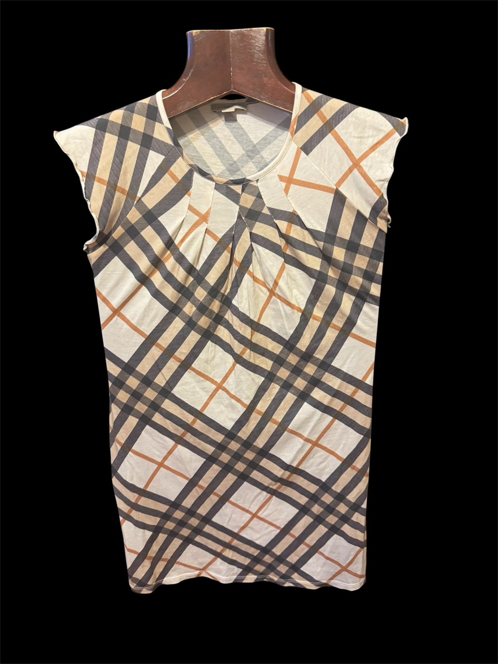 Burberry Cream dress Black and Tan Plaid size 14-16 in kids or size S women